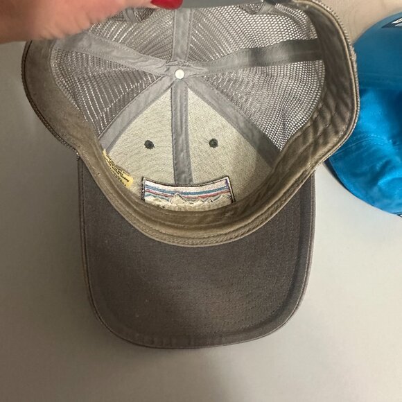 Patagonia hat cap lot of 2 Box Logo Ridge Gray & Blue Snapback Outdoors Nature - Picture 5 of 9